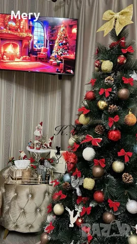Елха естествено зелена с шишарки , снимка 2 - Декорация за дома - 56493966
