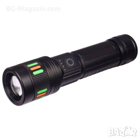 Мощен акумулаторен лазерен LED фенер далекобоен тактически ръчен прожектор водоустойчив USB къмпинг, снимка 8 - Къмпинг осветление - 51178874