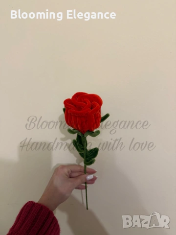 Вечна роза от плюшена тел, снимка 2 - Романтични подаръци - 54173896