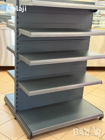 Островни стелажи за магазин в тъмно сив мат - Еко Лайн/НОВИ/ПРОМОЦИЯ, снимка 6 - Стелажи и щандове - 50869312