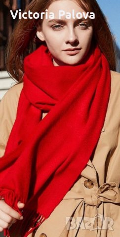 Голям червен шал, снимка 7 - Шалове - 39153742
