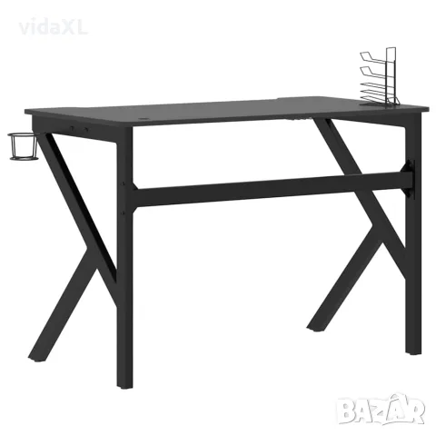 vidaXL Гейминг бюро с K-образни крака, черно, 110x60x75 см, снимка 5 - Бюра - 56146843
