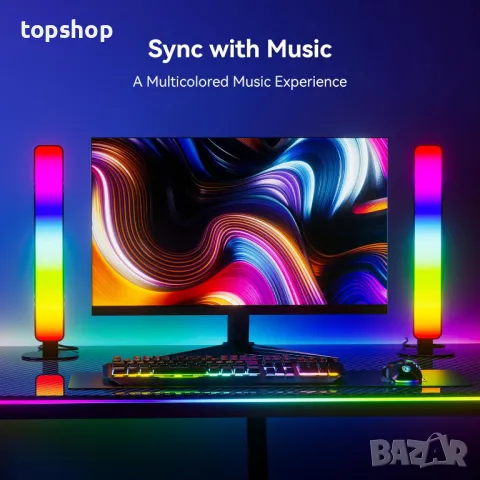 MICTUL RGB светлинна лента, с 15 режима за синхронизиране на сцени и музика, USB захранване, снимка 3 - Друга електроника - 50355243