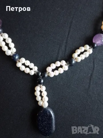 колие естествени перли сребърна катарама , снимка 2 - Колиета, медальони, синджири - 49908289