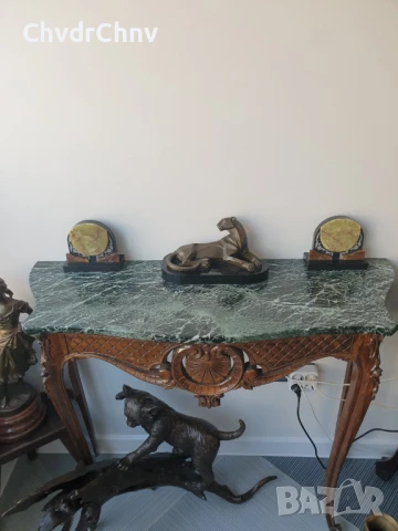 2бр стари книгоразделители оникс върху мрамор 16см/чифт мраморни декорации, снимка 8 - Декорация за дома - 50666862