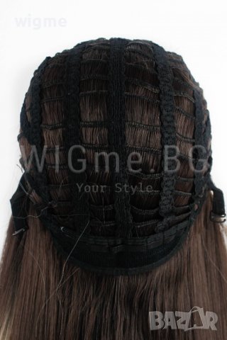 Дълга права кестеняво руса перука Стела с бретон, снимка 11 - Аксесоари за коса - 30608323