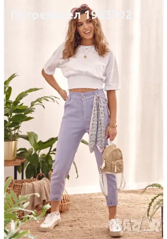 Дамска бяла къса тениска MP14546, снимка 4 - Тениски - 48119218