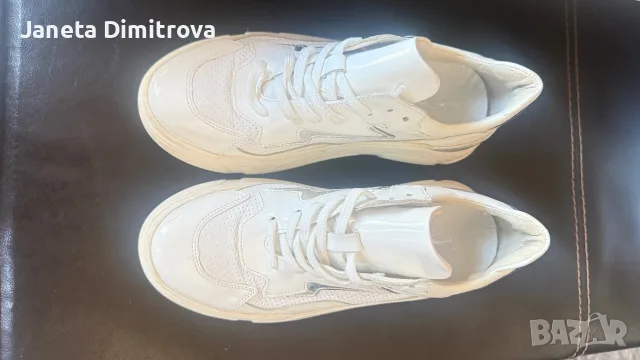 Кожени маратонки  бели
