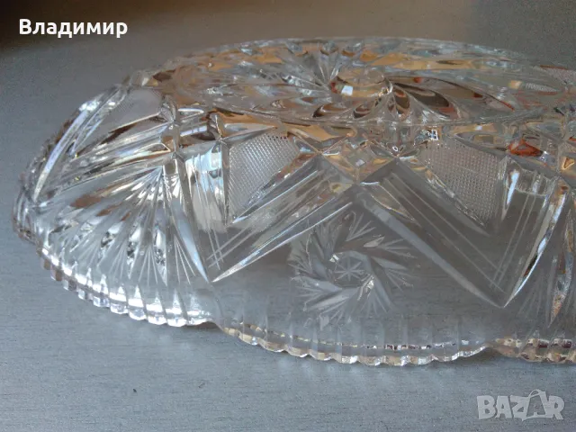 Кристална голяма елипсовидна купа, фруктиера, снимка 14 - Декорация за дома - 47463734