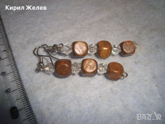 ГРЪНЧ СТИЛ ХЕНД - МЕЙД АРТ ОБЕЦИ МЕТАЛ МЪНИСТА ДЪРВО 86011, снимка 5 - Обеци - 36620379