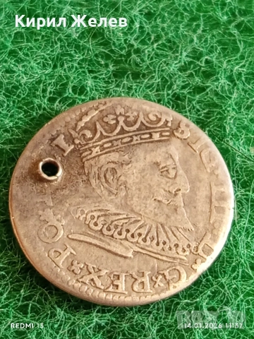 Сребърна монета 3 гроша 1594г. Сигизмунд трети Рига Ливония за КОЛЕКЦИЯ 52633