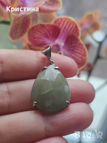 Сребърни висулки с естествени камъни, снимка 5 - Колиета, медальони, синджири - 52913844