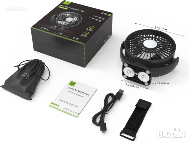 Магнитен вентилатор Minthouz 12000mAh, скорости, LED фенер, таймер, снимка 9 - Вентилатори - 54064662