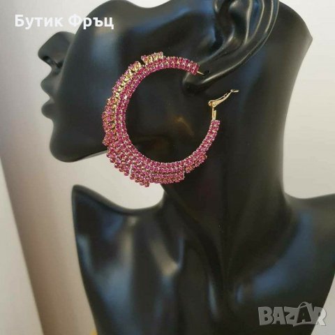 Обеци халки роуз, снимка 2 - Обеци - 31312522