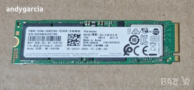 1024GB (1TB) Samsung PM981 NVMe SSD М2 2280 OEM 970 EVO, Read-Write up to 3200-2400 MB/s. disk диск , снимка 2 - Твърди дискове - 56121028
