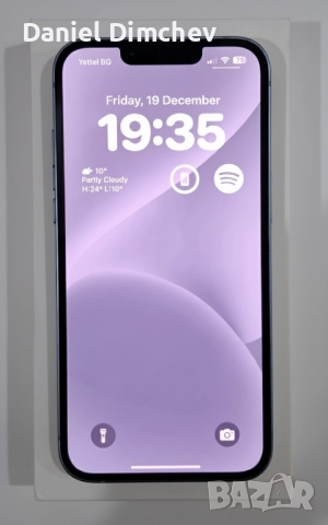 IPhone 14 Blue - 128GB, 6GB RAM (100% - Battery Health), снимка 2 - Apple iPhone - 52852390