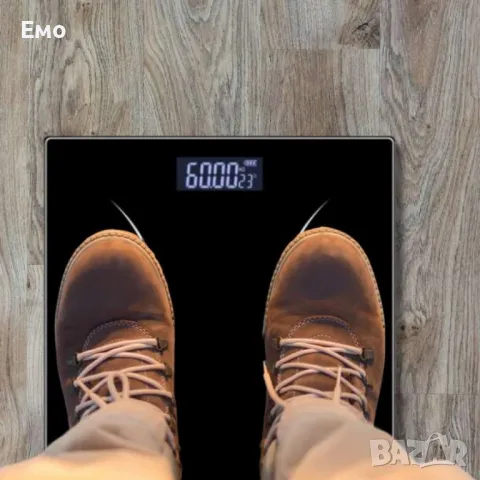 Кантар за тегло дигитален, батерии 2хААА, LCDекран, 180кг, черен, звезди, бял мрамор, снимка 8 - Други стоки за дома - 48523562