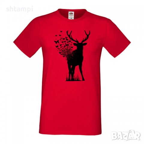 Мъжка тениска Deer Butterfly Елен Пеперуди,Изненада,Подарък,Празник , снимка 7 - Тениски - 36813830