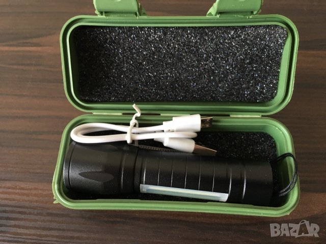 Мощно LED фенерче със ЗУМ и  USB зареждане в кутия, снимка 4 - Къмпинг осветление - 28714658