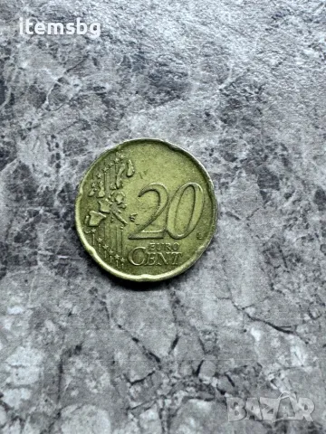 Монета 20 Цента Италия 2002, снимка 2 - Други - 48825709