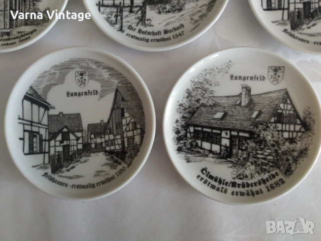 Комплект от пет малки колекционерски чинийки Лангерфелд.  Германия., снимка 4 - Колекции - 50703300