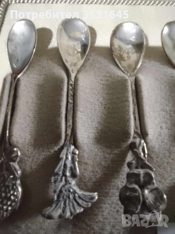 Колекция сребърни лъжици с флорални мотиви., снимка 7 - Други стоки за дома - 42811506