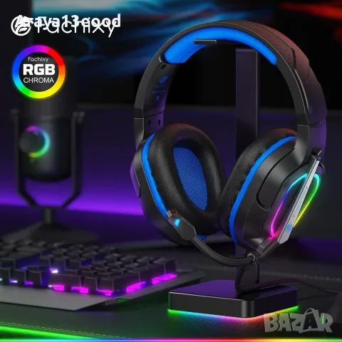 Fachixy FC200 Gaming Headset – слушалки с микрофон и RGB подсветка, снимка 6 - Слушалки за компютър - 55800590