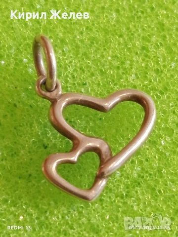 Нежна сребърна висулка с формата на сърце ❤️ елегантен дизайн 26810, снимка 6 - Колиета, медальони, синджири - 52605576