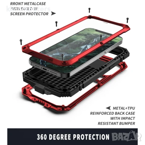 Apple iPhone 12 mini R-JUST Влагоустойчив Удароустойчив Калъф и Протектор Зашита 360 Градуса, снимка 11 - Калъфи, кейсове - 51121448