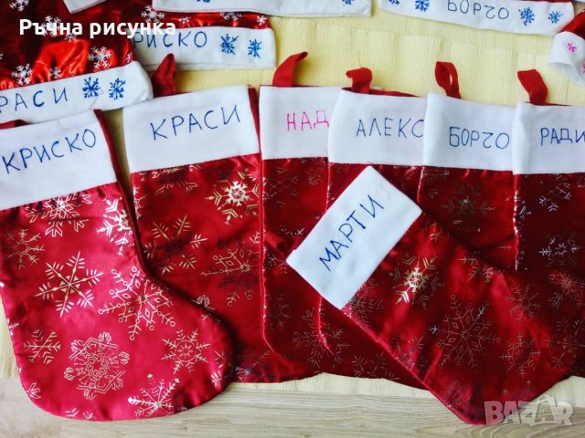 Коледни шапки и чорапчета с име 3.50лв, снимка 2 - Декорация за дома - 30844687