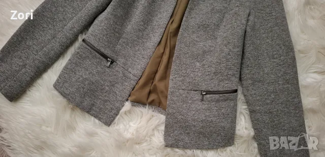 Плътно сиво меланжирано сако размер М, снимка 5 - Сака - 49236514