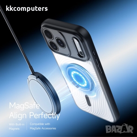 Силиконов твърд кейс Dux Ducis AIMO с Magsafe и Протектор За iPhone 17 Pro (6.3), Черен, снимка 5 - Калъфи, кейсове - 52490405