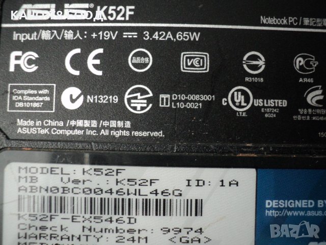 Asus – K52F, снимка 5 - Части за лаптопи - 29704582