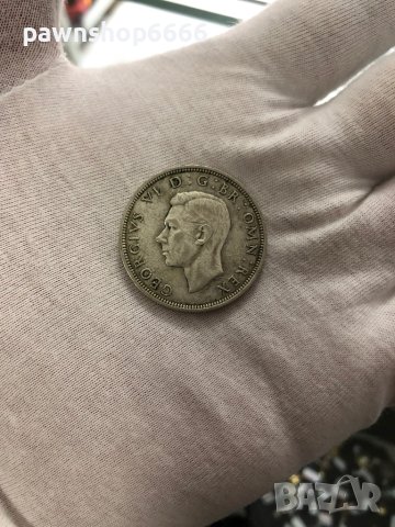 Сребърна монета обединено кралство ½ крона, 1940 г, снимка 5 - Нумизматика и бонистика - 40503584