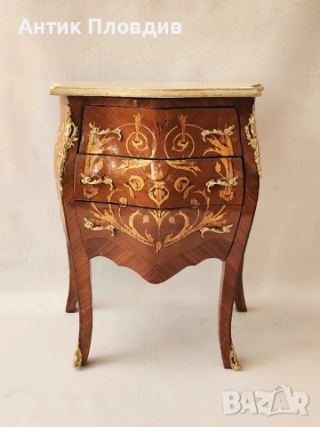 Бароков скрин с инкрустации и мраморен плот, снимка 3 - Скринове - 51655730