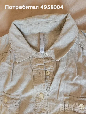 Дамска ленена рокля Old Navy, размер XS, светлобежова, снимка 4 - Рокли - 56202776