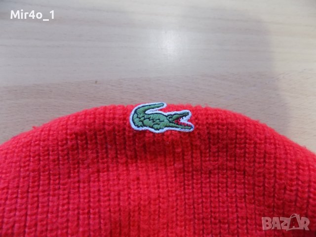 зимна шапка lacoste оригинална мъжка дамска спортна топла червена, снимка 3 - Шапки - 42597734