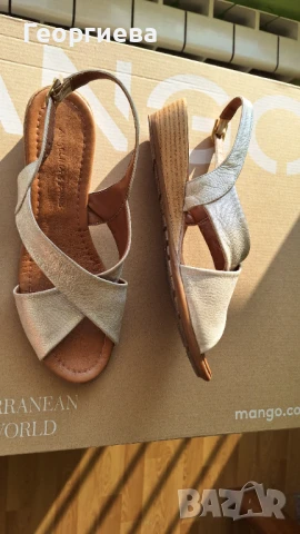 Златисти леки сандалки, снимка 2 - Сандали - 50982489