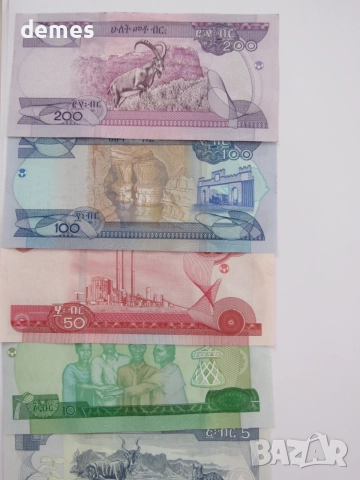 Пълен сет 5,10,20,50,100 и 200 бира-Етиопия, 2020, UNC, снимка 5 - Нумизматика и бонистика - 55782336