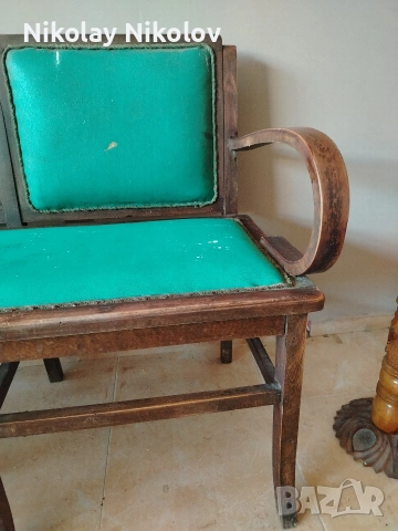 дървено ретро канапе с кожена дамаска, снимка 15 - Антикварни и старинни предмети - 54016672