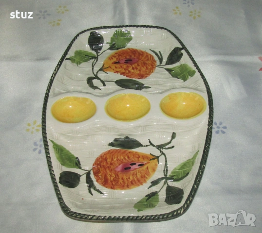 Порцеланова поставка, плато за яйца, снимка 4 - Чинии - 53986575