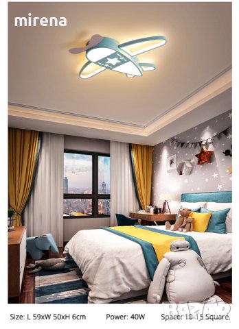 Модерна детска стая лед LED таванна лампа модерна анимационна самолет, снимка 3 - Лампи за таван - 40326617