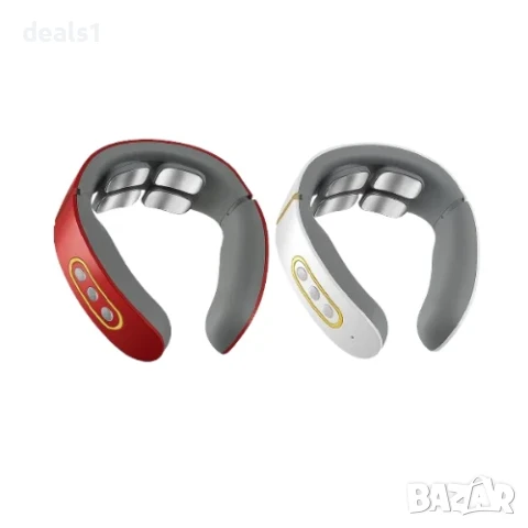 Jt-809 Електрически Пулсен Масажор за Врат с Функция за Затопляне Сив/Червен