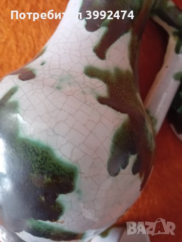 Калени кана и 2 чашки,ретро,рисувани, снимка 5 - Антикварни и старинни предмети - 44286939