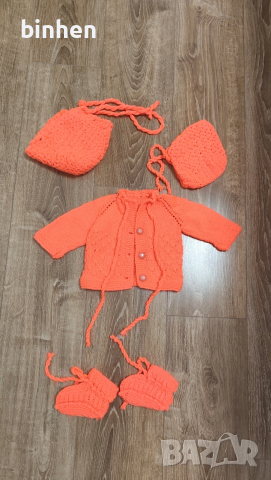 Бебешки нови плетени дрешки 1-3 месеца, снимка 5 - Комплекти за бебе - 52578429