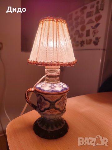 Порцеланова настолна лампа., снимка 4 - Настолни лампи - 44499515