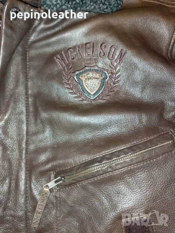 NICKELSON английско пилотско кожено яке тип MА-1, размер L-XL / 54, снимка 3 - Якета - 52794057