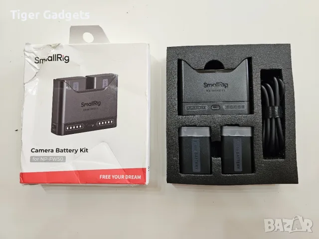 SmallRig Turbo Charging Kit 5488 за Sony NP-FW50 – 2 батерии 1030mAh и двойно бързо зарядно