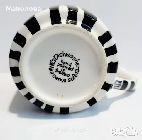 Порцеланова ръчно рисувана чаша Zebra., снимка 5 - Чаши - 48341493