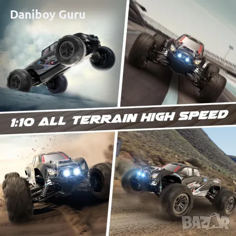 RC Високоскоростна 1:10 Hosim RC Monster Truck 48+ KMH 4X4 Off-Road RC , снимка 5 - Коли, камиони, мотори, писти - 49595606